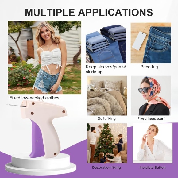 Stitchy Gun for Clothes Tagging, Quick Fix, Price Tag Gun (White+Purple) - Picture 3 of 8